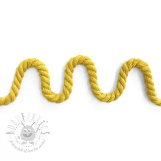 Sznurek bawełniany skręcany 8 mm yellow