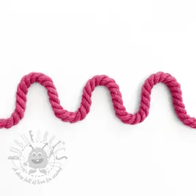 Sznurek bawełniany skręcany 8 mm fuchsia
