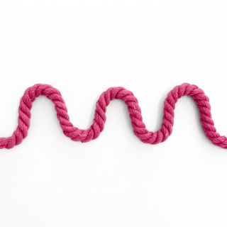 Sznurek bawełniany skręcany 8 mm fuchsia