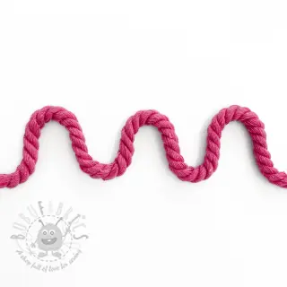 Sznurek bawełniany skręcany 8 mm fuchsia