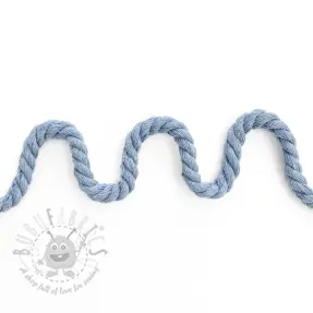 Sznurek bawełniany skręcany 8 mm light blue