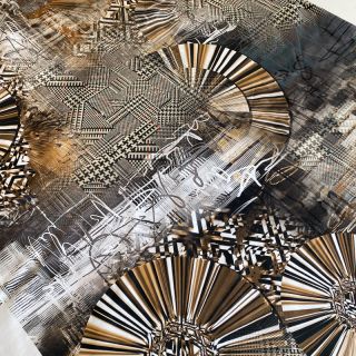 Dzianina Golden rush PANEL digital print