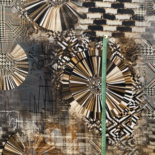 Dzianina Golden rush PANEL digital print