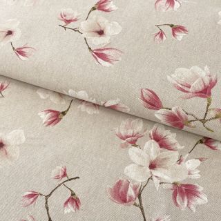 Tkanina dekoracyjna Linenlook Floral magnolia bloom