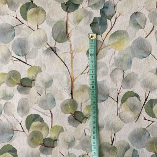 Tkanina dekoracyjna Linenlook Eucalyptus boho leaf digital print