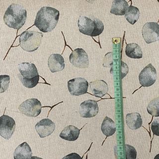 Tkanina dekoracyjna Linenlook Eucalyptus watercolour branch