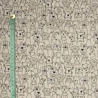 Tkanina dekoracyjna Linenlook Dog cartoon line