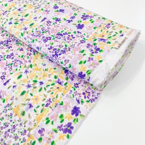 Wiskoza RADIANCE Patchwork flowers grape digital print