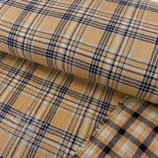Muślin double gauze Double sided CHECKS multicolour brown