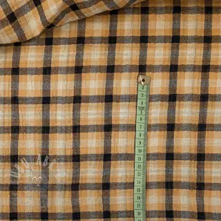 Muślin double gauze Double sided CHECKS multicolour brown