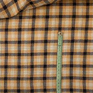 Podwójna gaza/muslin Double sided CHECKS multicolour brown