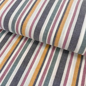 Podwójna gaza/muslin yarn dyed Stripe purple