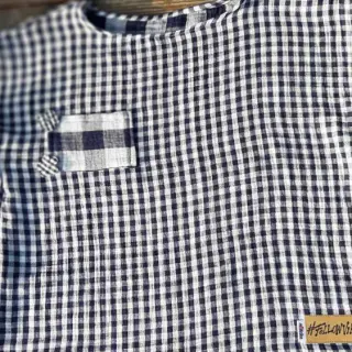 Muślin double gauze Double sided CHECKS MINI black