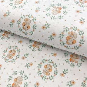 Dzianina Baby elephant white digital print 2nd class