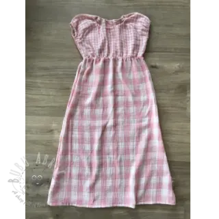 Muślin double gauze Double sided CHECKS MINI old rose