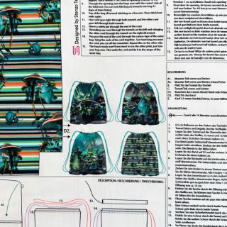 Tkanina dekoracyjna KIDS BACKPACK Dragon crew PANEL