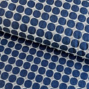 Bawełniana tkanina JEANS Circles dark blue