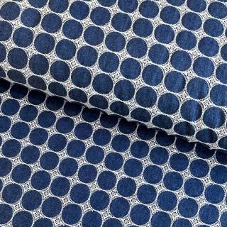 Bawełna JEANS Circles dark blue