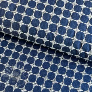 Bawełniana tkanina JEANS Circles dark blue