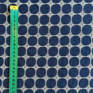 Bawełna JEANS Circles dark blue