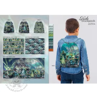 Tkanina dekoracyjna KIDS BACKPACK Dragon crew PANEL