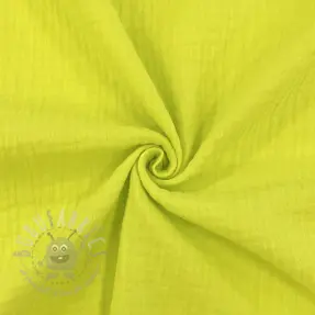 Muślin double gauze NEON YELLOW ORGANIC