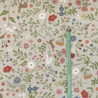 Tkanina dekoracyjna Linenlook Floral animal garden