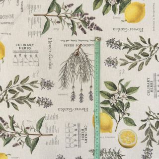 Tkanina dekoracyjna Linenlook Lavender citrus recipe digital print