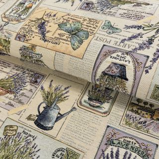 Tkanina dekoracyjna GOBELIN Lavender garden post