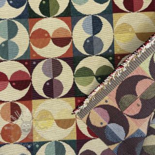 Tkanina dekoracyjna GOBELIN PREMIUM Graphic square circle