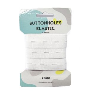 Guma plochá dierková 18 mm white 3 m