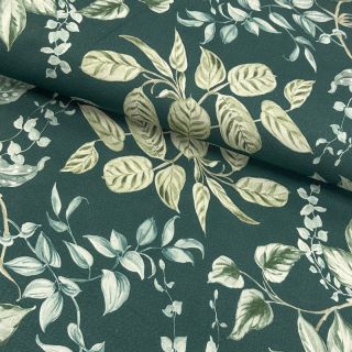 Tkanina dekoracyjna Plants dark green digital print