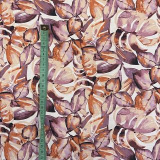 Tkanina dekoracyjna Colourable leaves purple digital print