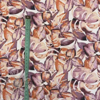 Tkanina dekoracyjna Colourable leaves purple digital print