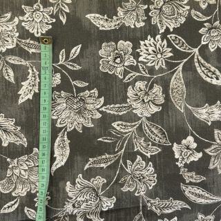 Tkanina dekoracyjna Sketch flowers army green digital print