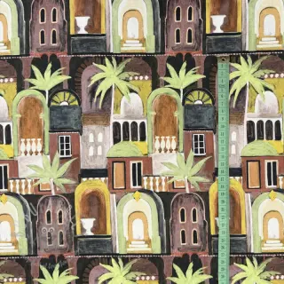 Tkanina dekoracyjna Tropical cottages brique digital print