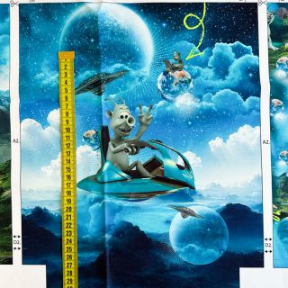 Tkanina dekoracyjna KIDS BACKPACK Alien my friend PANEL