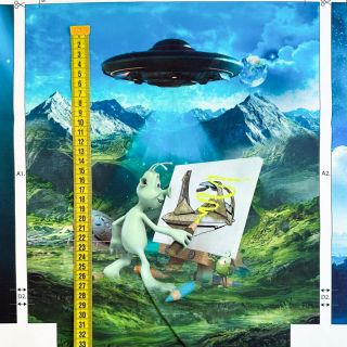 Tkanina dekoracyjna KIDS BACKPACK Alien my friend PANEL