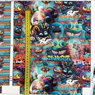 Tkanina dekoracyjna KIDS BACKPACK HipHop monster PANEL