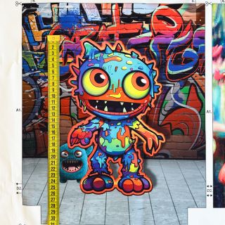 Tkanina dekoracyjna KIDS BACKPACK HipHop monster PANEL