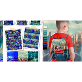 Tkanina dekoracyjna KIDS BACKPACK Awesome cars PANEL