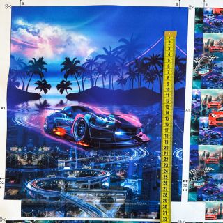Tkanina dekoracyjna KIDS BACKPACK Awesome cars PANEL