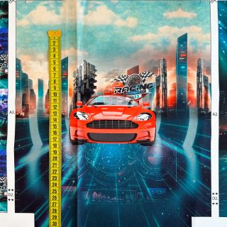 Tkanina dekoracyjna KIDS BACKPACK Awesome cars PANEL