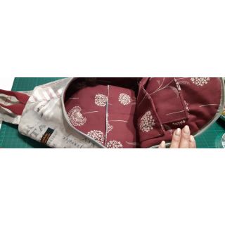 Tkanina dekoracyjna Linenlook Elegant dandelion bordeaux