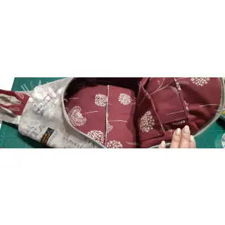 Tkanina dekoracyjna Linenlook Elegant dandelion bordeaux