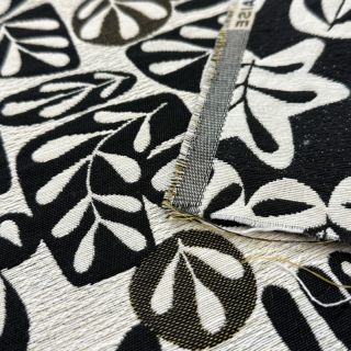 Tkanina dekoracyjna jacquard GALET allover noir blanc