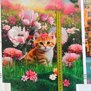 Tkanina dekoracyjna KIDS BACKPACK Cutie Kitty PANEL