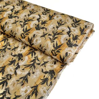 Wiskoza LUREX White flowers ecru digital print