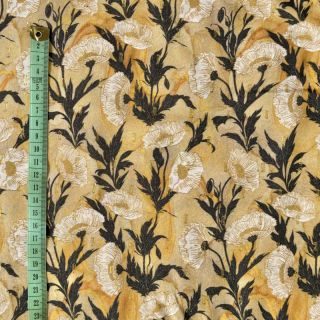 Wiskoza LUREX White flowers ecru digital print