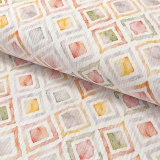 Muślin double gauze Geo watercolour mauve digital print